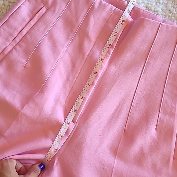 ZARA Bubblegum Pink High Waisted Trousers / Cigarette Pants Size Small - Picture 10 of 13